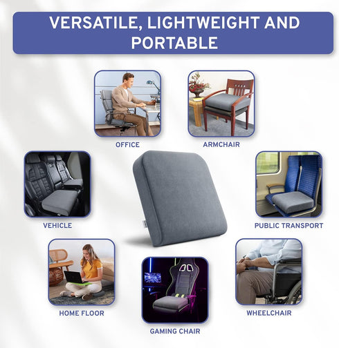 19x17x3 ComfySure Seat Cushion Extra Large - Firm Memory Foam Chair Pad for Recliner, Wheelchair, Office Chair