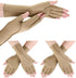 Janmercy 3 Pairs Fingerless Compression Gloves for Women Men, Outside Seams, Carpal Tunnel (Nude, Normal)