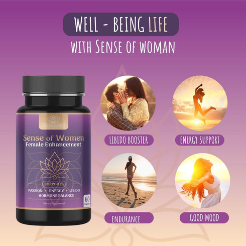senseOfeeling 60 Sense of Women Natural Female Enhancement Pills | Female Libido Booster for Women to Increase Mood
