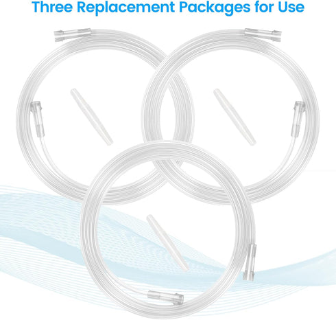 Oxygen Tubing - Extension High Flow Oxygen Tubing Transparent Crush Resistant Oxygen Extension Tube with Connectors - 5 Foot - Pack of 3 Tubes