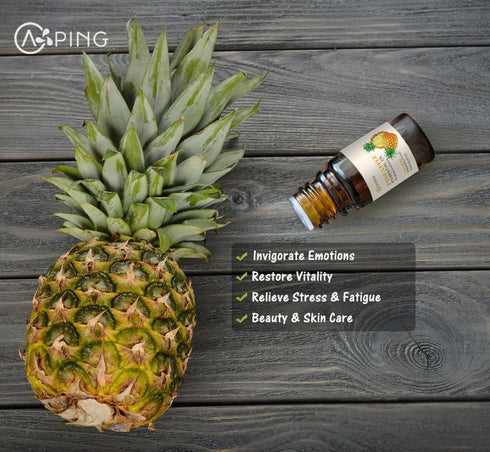 Essential Oil Set: Vanilla, Pineapple, Peach, Clary Sage, 4x10ML Organic 100% Pure Plant Oil for Diffuser, Spa, Massage