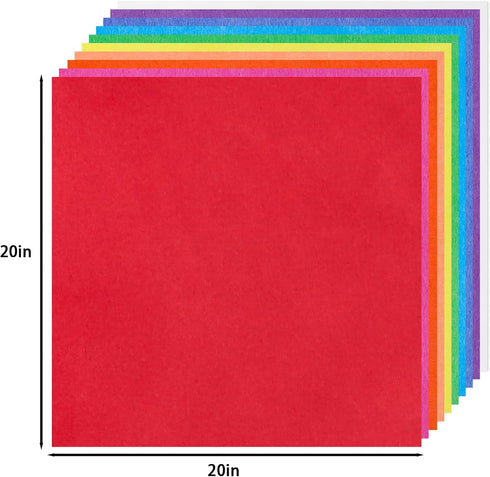 120 Sheets 20"x20" Rainbow Tissue Paper for Gift Bags, DIY Craft for Weddings, Birthdays & Holiday Party Bulk