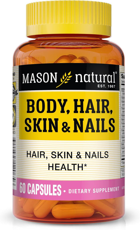 MASON NATURAL Body, Hair, Skin & Nails with Vitamins A, E, C and Biotin, 60 Capsules