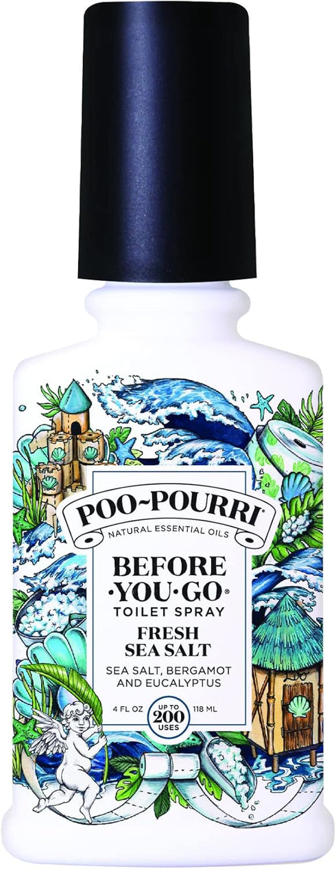 Poo-Pourri Before-You-Go Toilet Spray, 4 Fl Oz, Fresh Sea Salt, Bergamot and Eucalyptus