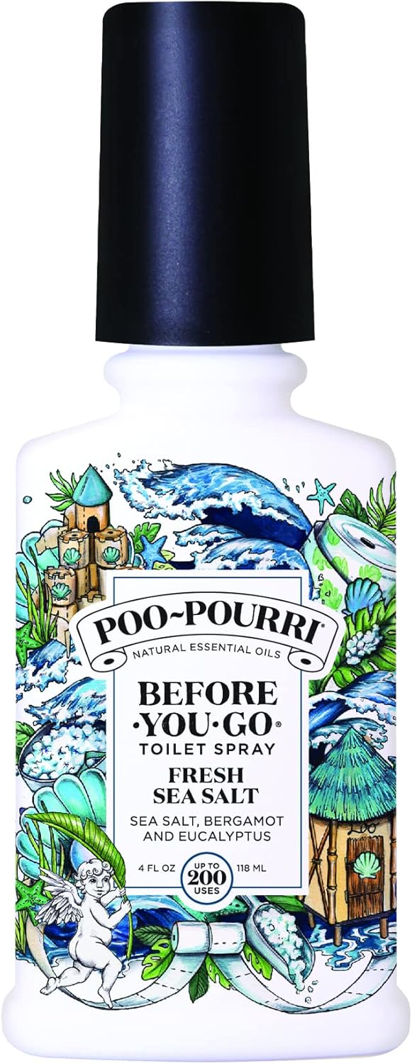 Poo-Pourri Before-You-Go Toilet Spray, 4 Fl Oz, Fresh Sea Salt, Bergamot and Eucalyptus