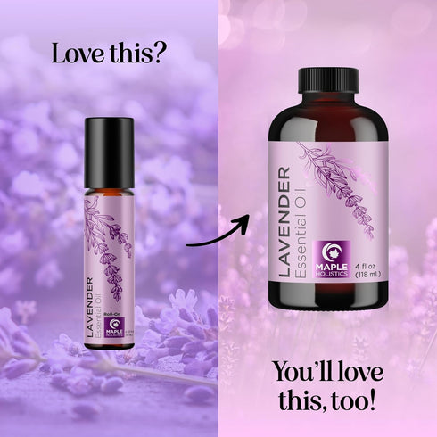 Lavender Essential Oil Roll On - Calming Aromatherapy Oil for Sleep, Headaches, Relaxation