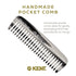 Kent 93T Mini Beard Comb for Men - Wide Tooth Mustache Comb and Beard Combs, Small Pocket Sized Travel Comb