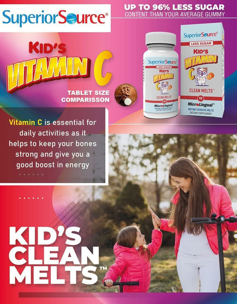 Superior Source Kid’s Vitamin C (125 mg), Quick Dissolve MicroLingual Tablets, 90 Ct