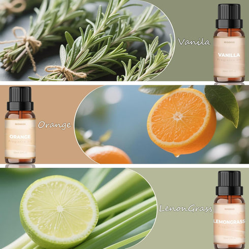 NHNNHN 6 Set, Essential Oils for Diffuser and Home, Top Aromatherapy Oils Gift Pure Aromatherapy Diffuser Oil