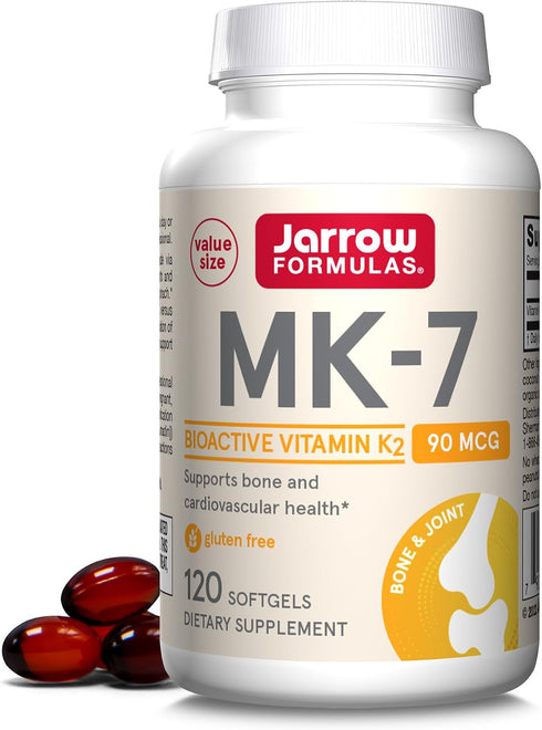 Jarrow Formulas MK-7 90 mcg - Bioactive Form of Vitamin K2-120 Servings