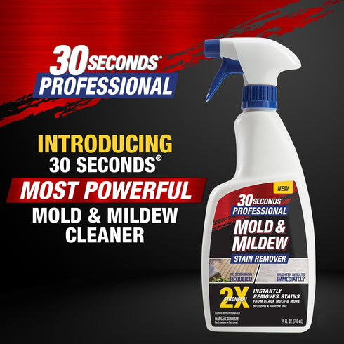 30 SECONDS Pro Mold and Mildew Stain Remover | Scrub Free | Brighter Results Instantly | Ready To Use Refill | 128 fl. oz.