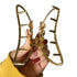 TANG SONG 4PCS Double Flower Shaped Metal Hair Claw Clips - Hair Catch Barrette Jaw Clamp for Women