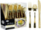 Extra Heavyweight Disposable Plastic Cutlery Silverware Combo, Polished Gold, 160 Count (80 Forks, 40 Spoons, 40 Knives)