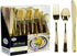 Extra Heavyweight Disposable Plastic Cutlery Silverware Combo, Polished Gold, 160 Count (80 Forks, 40 Spoons, 40 Knives)