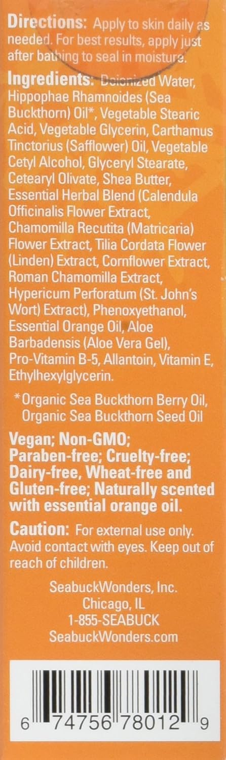 Organic Sea Buckthorn Facial Cream - 1 Ounce