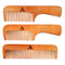 3 PCS Peach Wooden Comb Set - Wide & Narrow Tooth Combs for Women and Men (S023)