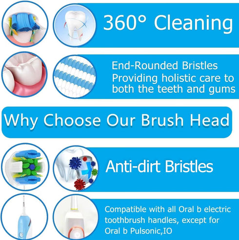 Oral B Braun Electric Toothbrush Replacement Brush Heads - Floss Toothbrush Head for Pro 1000 Genius Smart Series (12