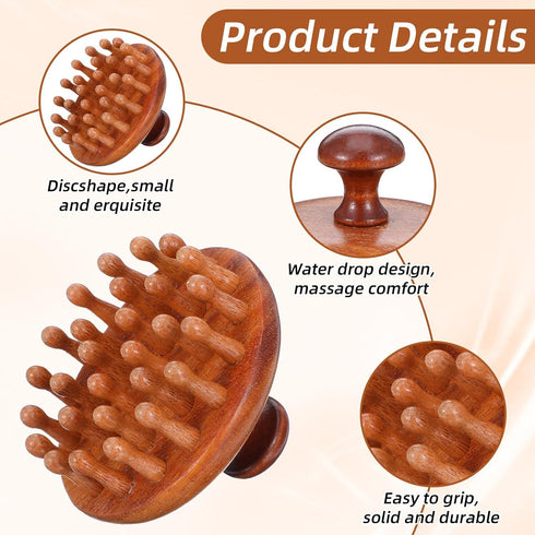 Sibba Wooden Scalp Massager Bamboo Brush Hair Massager Brush for Hair Growth Head Gua Sha Brushes, Portable Head
