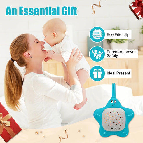 White Noise Machine for Baby with Star Projector | Sleep Aid Music for Nursery & Travel | Portable Sound Machine