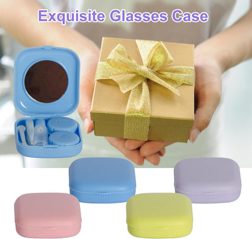 IHYjinchoo 2 Pack (2, Multi-Color Contact Lens Case Kit with MirrorLightweight & Compact for Easy StorageDurable