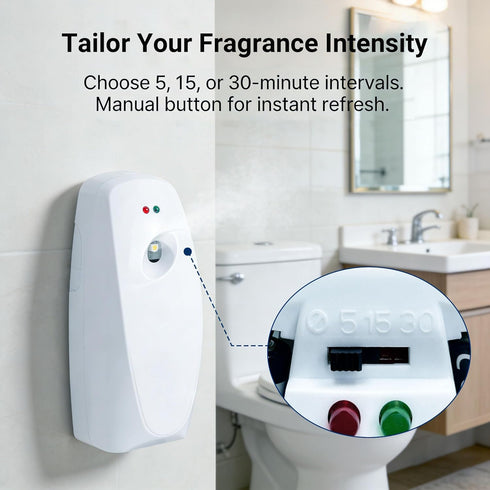Teutorigos Commercial 1 Pack Automatic Air Freshener Dispensers, Timing Aromatherapy Diffuser for Bathroom, Office