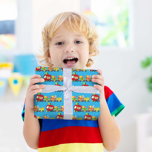 JarThenaAMCS 12 Sheets Back to School Wrapping Paper, Flat Folded Gift Wrap Paper with 6 Designs for Classroom Party