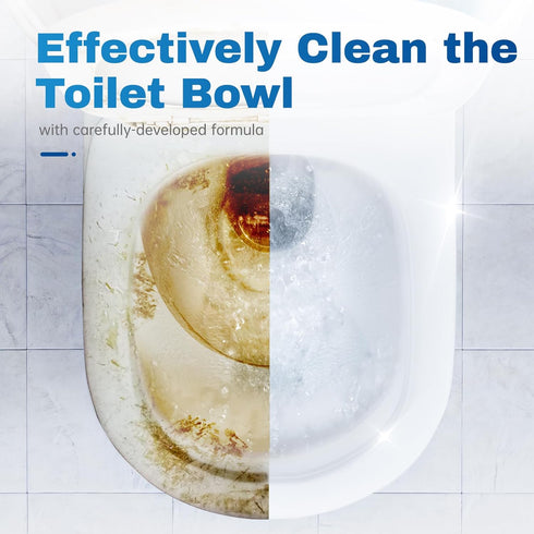 Vacplus Toilet Bowl Cleaner Tablets, 20 PACK, Automatic Cleaners with Bleach, Slow-Releasing for Deodorizing & Descaling