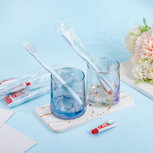 Packaged, (100-PACK) Disposable Toothbrushes with Toothpaste, Light Blue Toothbrush and Toothpaste, Individually