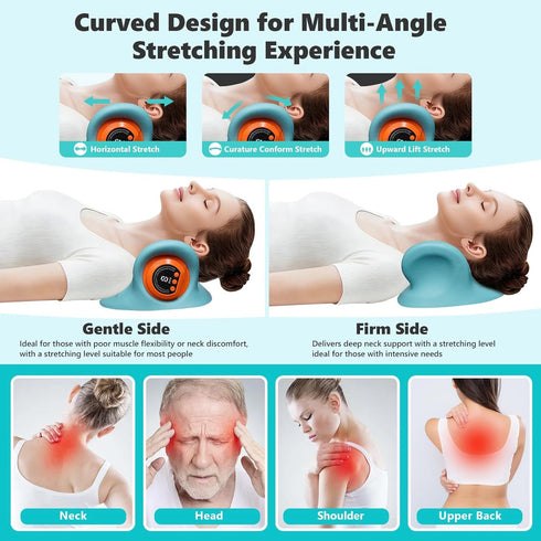seektik 2026 3-in-1 3 3 Upgraded Neck Massager, Portable Cervical Traction Device, Heat Levels & Vibration Modes