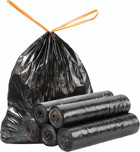 funest 4 Gallon Small Drawstring Garbage Bags, 75 Counts, Thick Plastic Wastebasket Liners for Bathroom