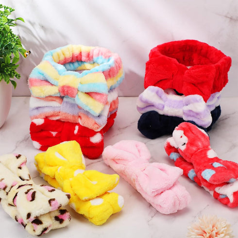 WILLBOND 24 Pack Spa Headband Bow Hair Band for Women, Adjustable Makeup Headband for Face Wash, 24 Styles
