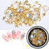 SILPECWEE 3D Nail Rhinestones and Studs Set, 6 Boxes, Gold Nail Rivets, Clear Nail Jewelry Decorations