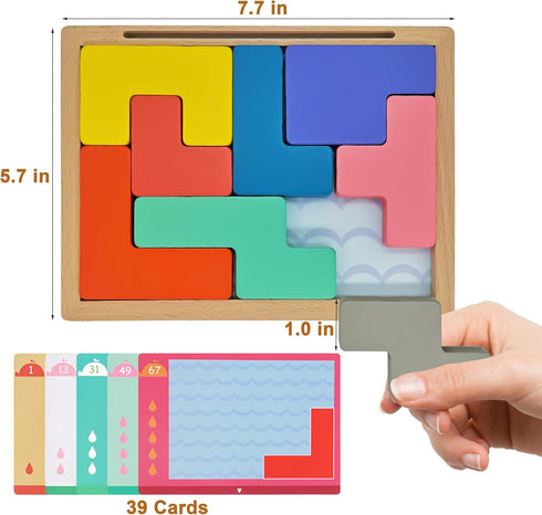 PHIELEY 8 Wooden Tiles Matching Dementia Activities for Seniors, Easy Memory Games for Alzheimers Patients, Cognitive