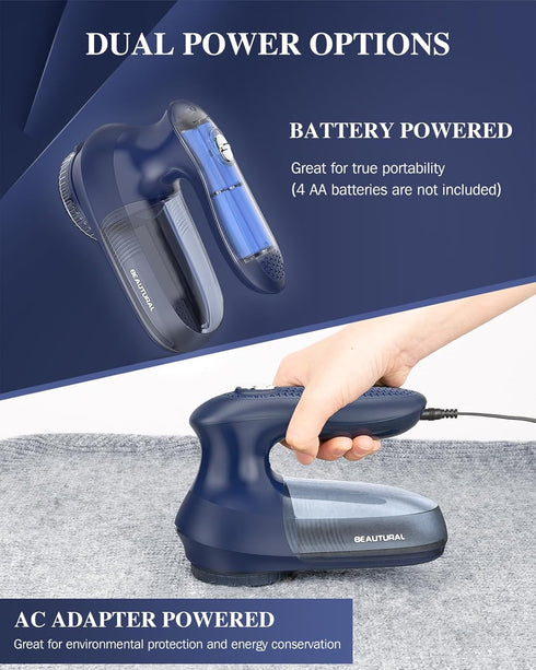 BEAUTURAL Sweater Fabric Shaver Home-Edition, Powerful & Efficient Lint Remover for Clothes and Furniture, AC Adapter