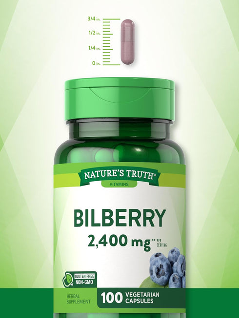 Nature's Truth Bilberry Fruit Extract Capsules, 2400mg, 100 Count