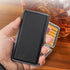 tlhaoa 14 120s 120mm) Cigarette Case Stylish Leather Surface Metal Box for Cigarettes Cigarette Box Double Sided Spring