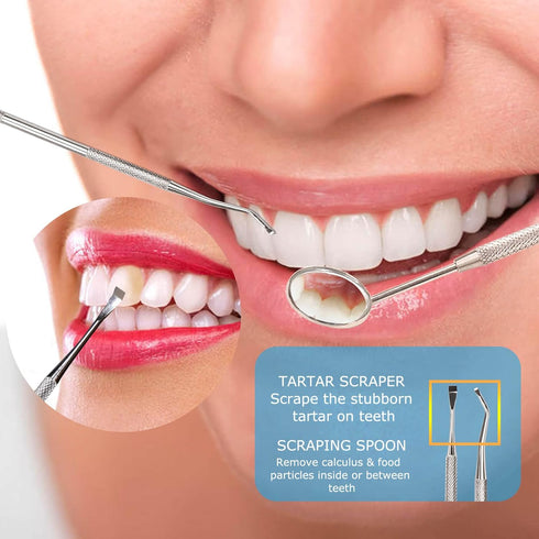 3Pcs Dental Tools, Professional Dental Picks for Teeth Cleaning, 100% Surgical 304 Stainless Steel Oral Care Kit.