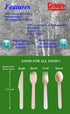 Disposable Wooden Cutlery 200pcs Set by Gmark - Biodegradable Utensils - 80 Forks, 80 Spoons and 40 Knives - Parties, Events, BBQ, Weddings, Picnics GM1046
