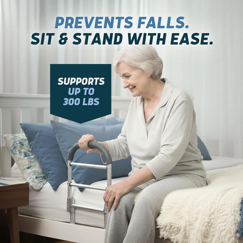 Lunderg Bed Assist Rail for Seniors with Non-Slip Grab Bar - Easy to Install Bed Rails for Elderly Adults Safety