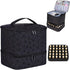 PU Leather Nail Polish Organizer and Nail Lamp Case, Holds 30+ Bottles (15ml - 0.5 fl.oz) with Manicure Tools