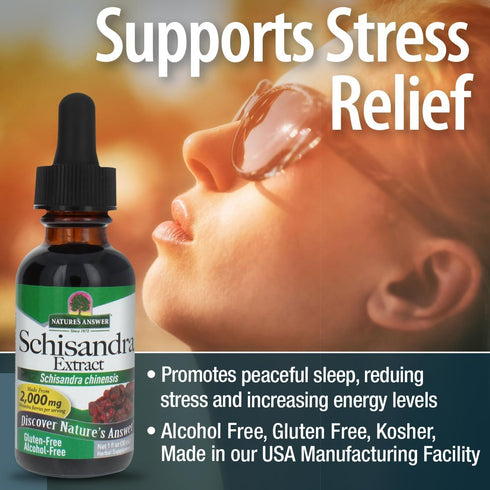 Schisandra Berry Extract, Nature's Answer, Alcohol Free, Gluten Free, Stress Support, Made in USA