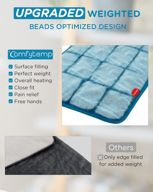 Comfytemp Weighted Heating Pad for Back & Cramps, 2.2lb Electric Neck Shoulder Heat Pad, FSA HSA Eligible, Washable