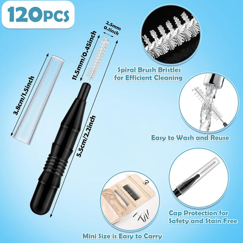 120 Pieces Braces Flossers, 360° Bendable Oral Dental Hygiene Tool, Toothpick Dental Flossing with Soft Bristles