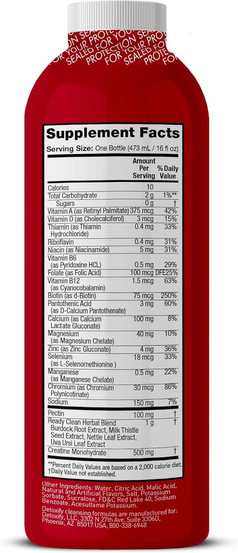 Detoxify Ready Clean Herbal Cleanse, Tropical, 16 oz, Herbal Detox Drink with Milk Thistle & Burdock