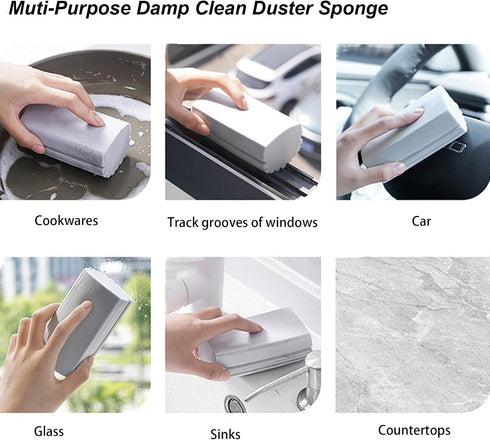 KYHYFJMD 4 Pack Damp Clean Duster Sponge Household Cleaning Sponges Reusable Dusting Sponge for Brushing Blind Glass