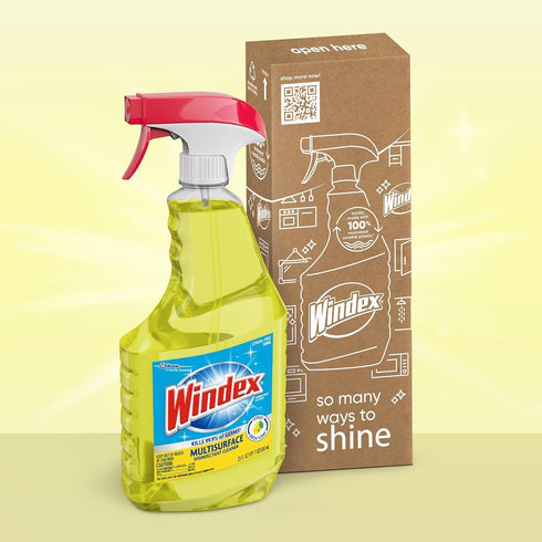Packaging 32 Oz Windex Multipurpose Cleaner Disinfectant Spray Bottle, Designed to Prevent Leakage and Breaking