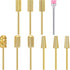 Honoson 10 Pcs Nail Drill Bits Set, 3/32 Inch Tungsten Carbide Bits for Nail Tech, Manicure Pedicure Tools (Gold)