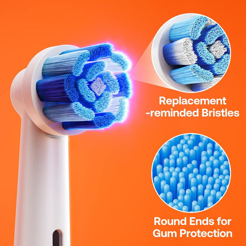 Bitvae Toothbrush Heads, R1 & R2 Round Replacement Heads, Compatible with Oral-B Braun Handles, 5 Count