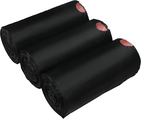 10 Gallon Drawstring Flat Bottom Trash Bags, Black, 110 Counts