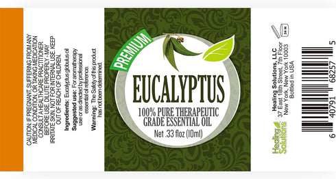 Healing Solutions Eucalyptus Essential Oil 10ml - 0.33 Fluid Ounces